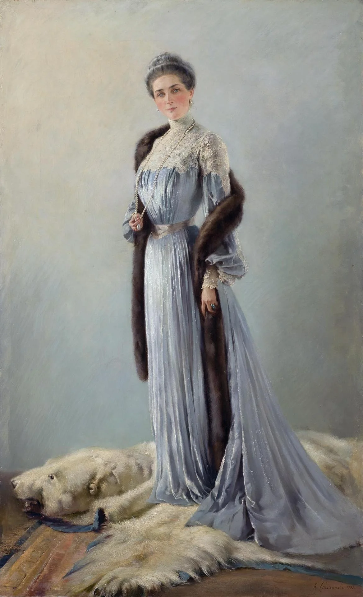 Portrait of Princess Z.N. Yusupova, detail