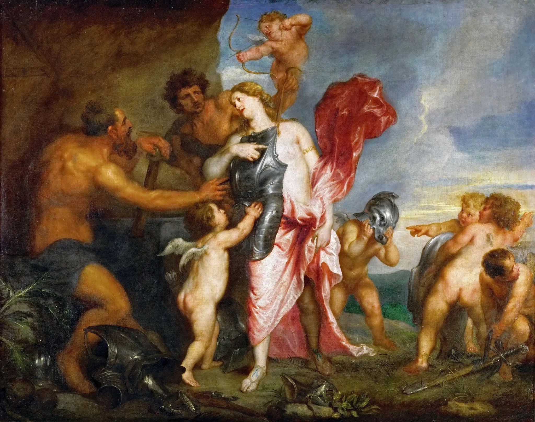 Thetis Receiving the Weapons of Achilles from Hephaestus, detail
