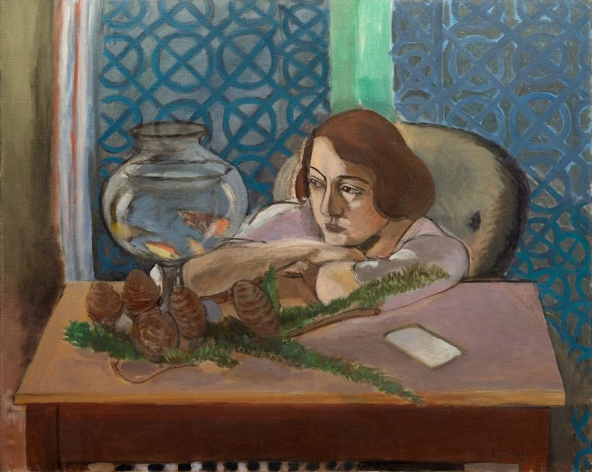Woman Before an Aquarium, detail