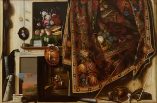 Trompe-l'œil. A Cabinet in the Artist's Studio, by Cornelis Norbertus Gijsbrechts, oil, 1670