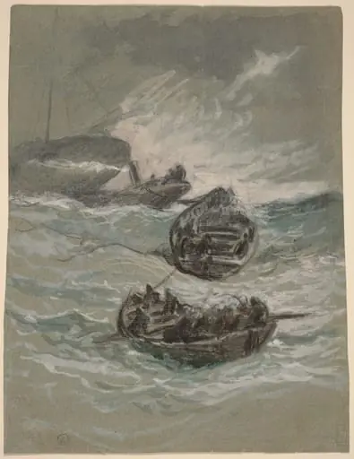 The Shipwreck, by Elihu Vedder, gouache, 1880