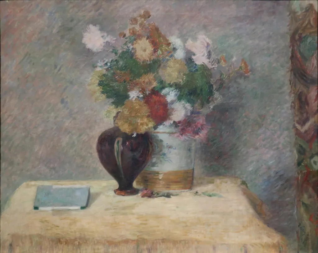 Still Life with Flowers, by Paul Gauguin, oil, 1892