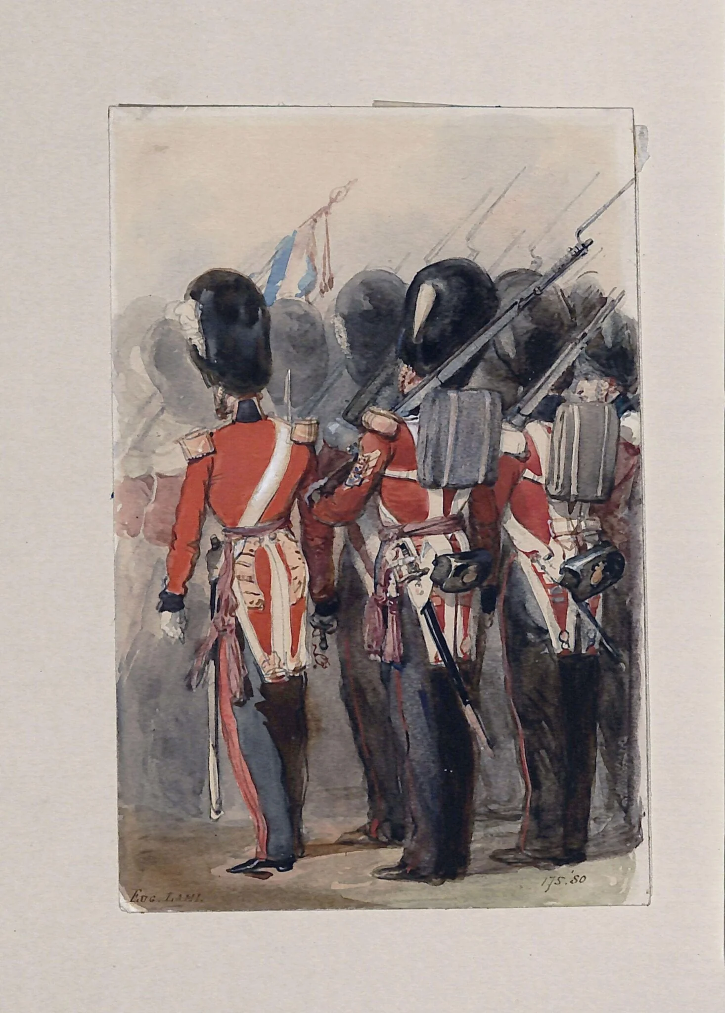 Guards at a Review in Windsor Park, detail