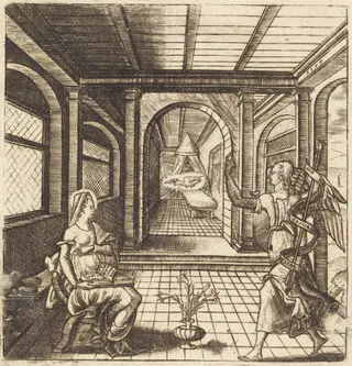 The Annunciation, by Léonard Gaultier, ink, 1578