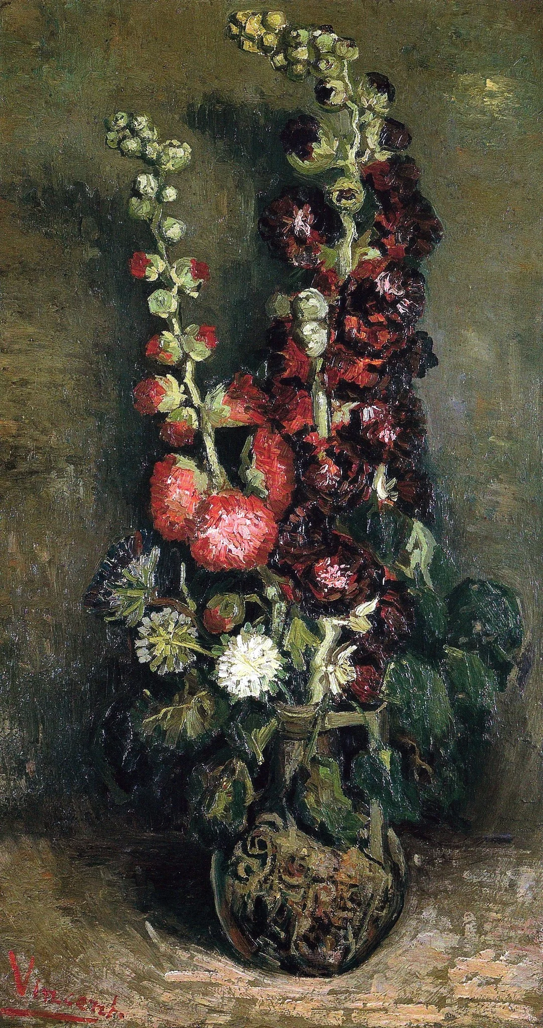 Vase with Musk-mallows, detail