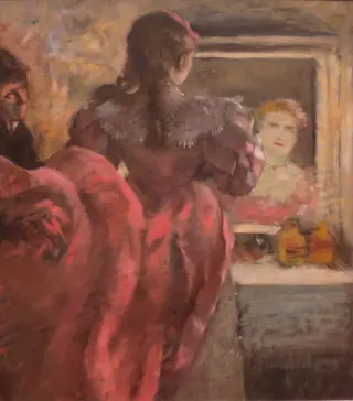 Actress in her Dressing Room, by Edgar Degas, oil, 1890