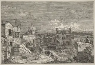 Imaginary View of Venice, by Canaletto, ink, 1741