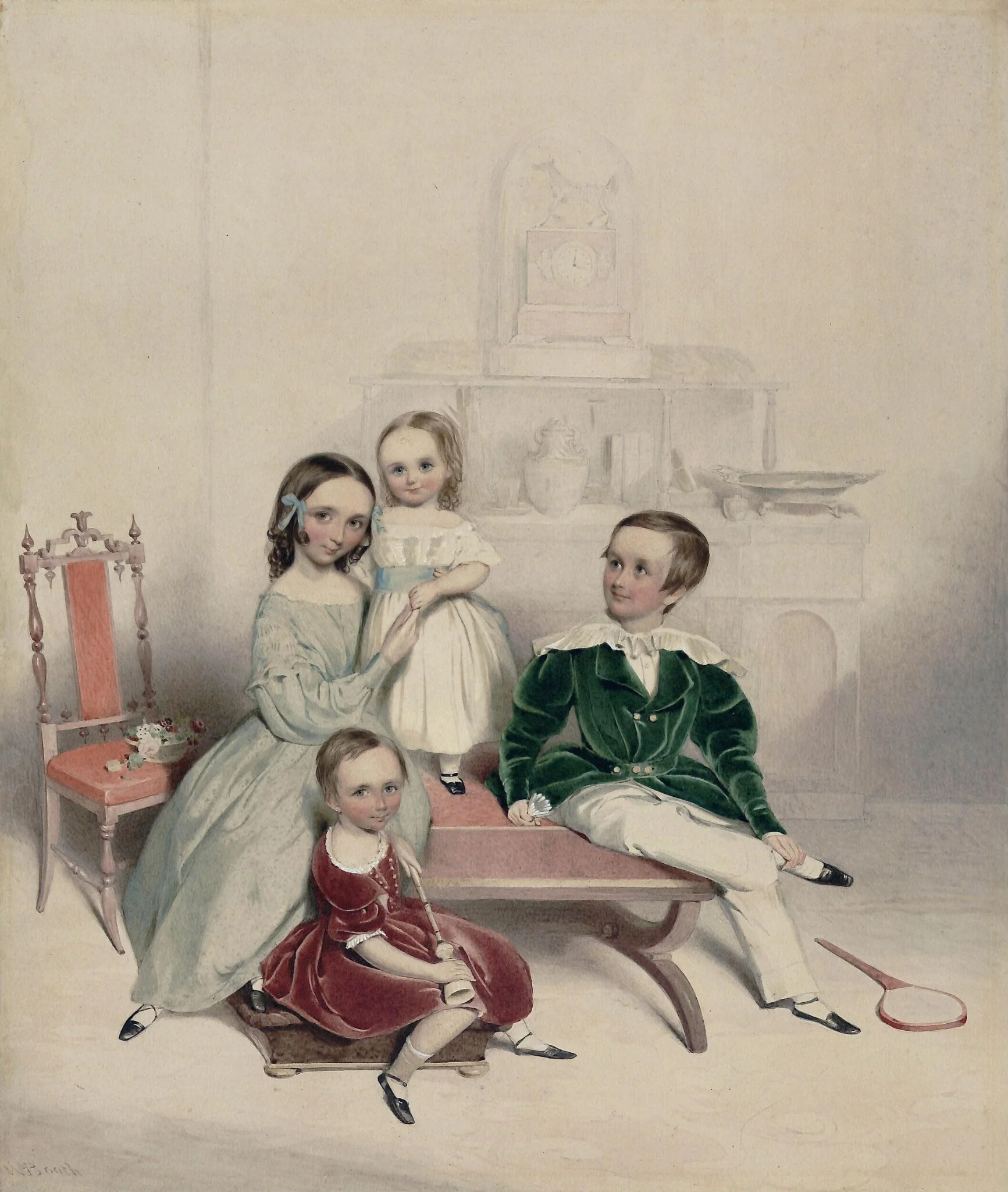 A group of children, detail