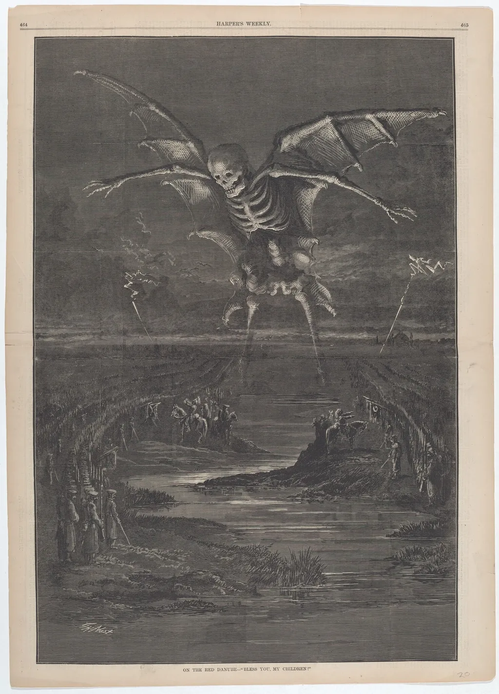 On the Red Danube - "Bless You, My Children!", by Thomas Nast, ink, 1877