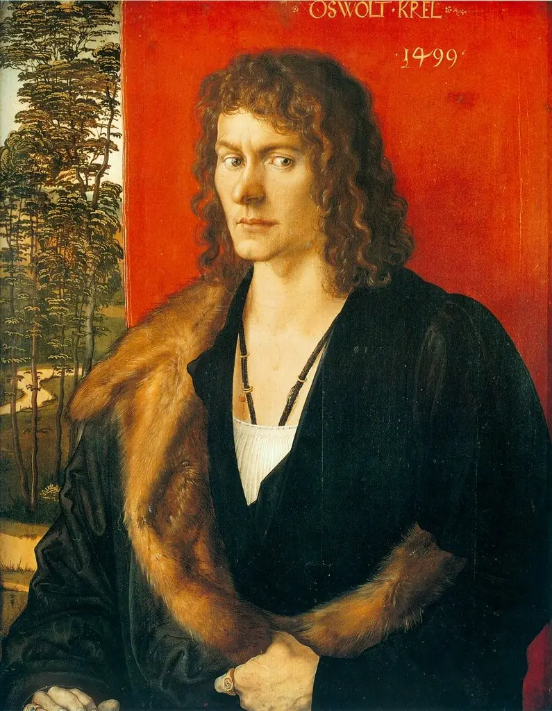 Portrait of Oswolt Krel: Oswolt Krel, by Albrecht Dürer, oil, 1500