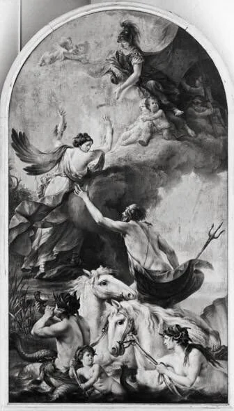 Neptun und Koronis, detail