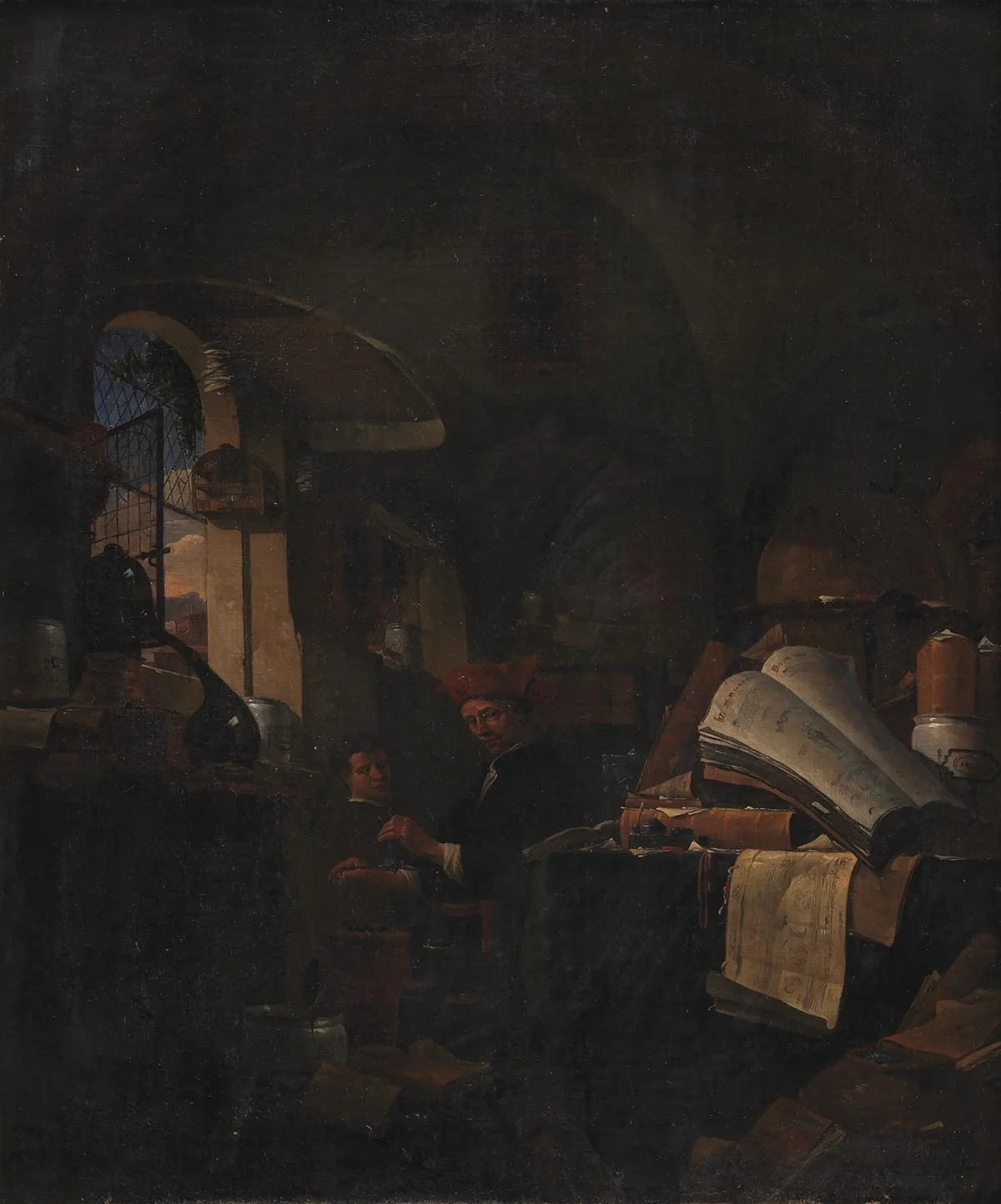 An Alchemist in his Laboratory, detail