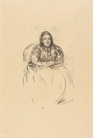 Portrait Study: Mrs. Philip, by James McNeill Whistler, ink, 1896