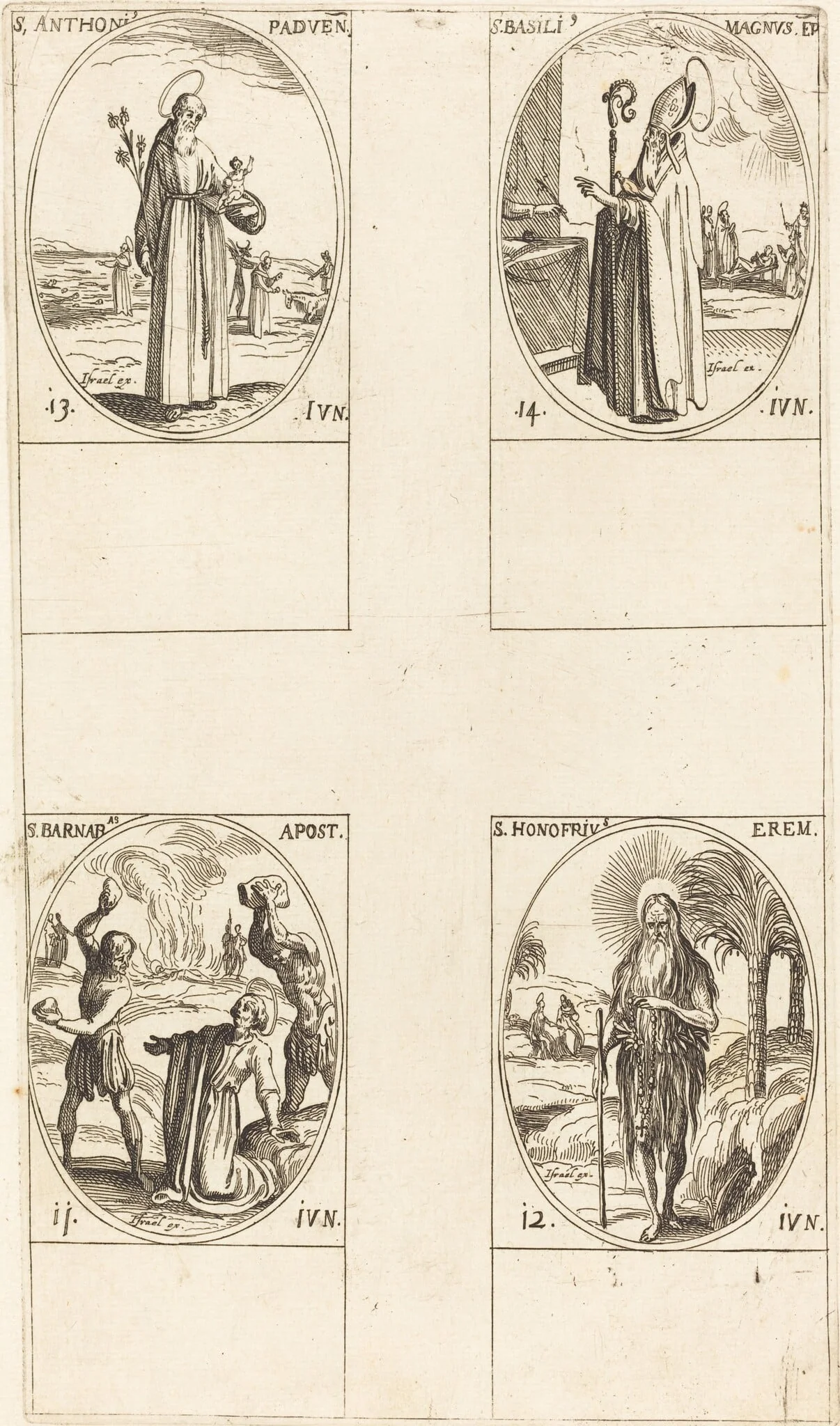 St. Barnabas, Apostle; St. Honofrius; St. Anthony of Padua; St. Basil the Great, detail