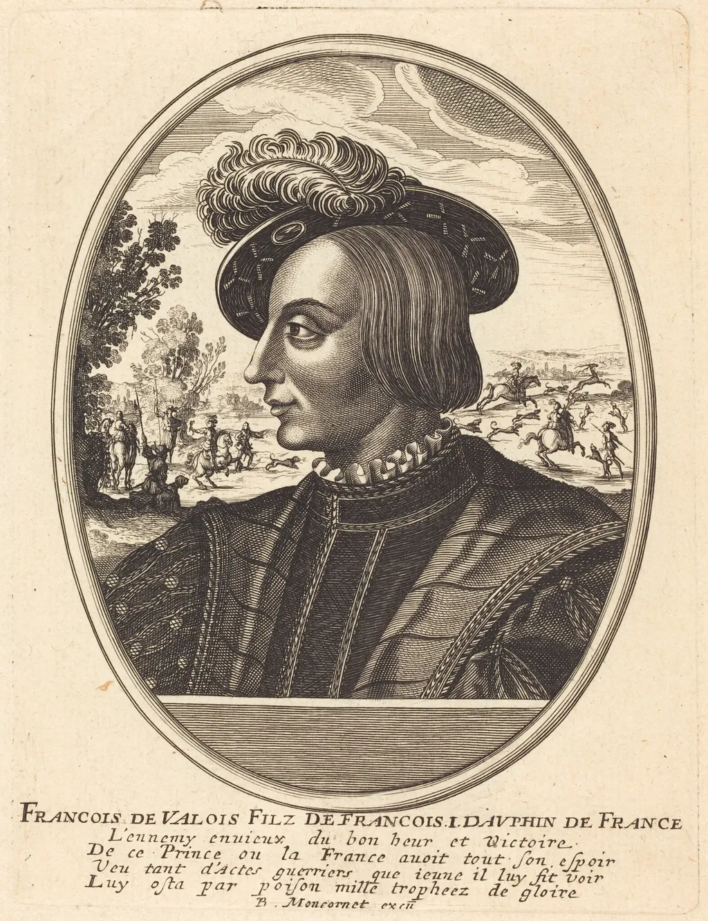 François de Valois, by Balthasar Moncornet, ink, 1634