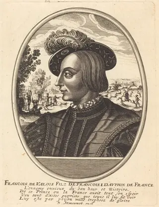 François de Valois, by Balthasar Moncornet, ink, 1634