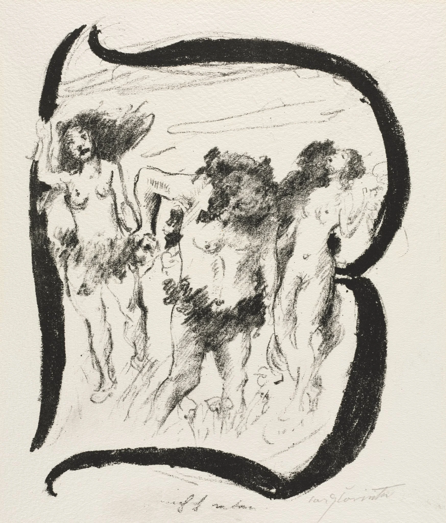 Letter B, detail