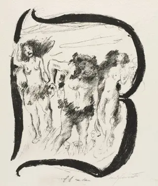 Letter B, by Lovis Corinth, 1916