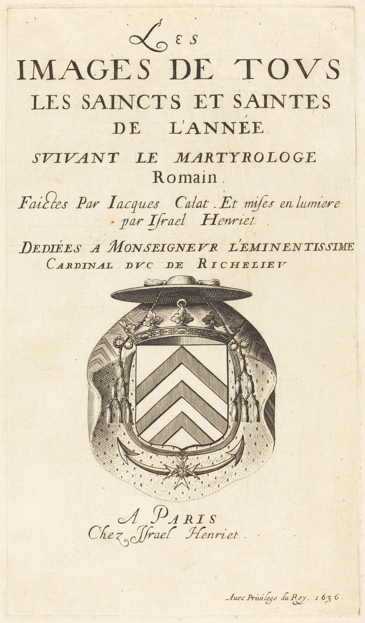 Title Page for Callot's "The Calendar of Saints", detail
