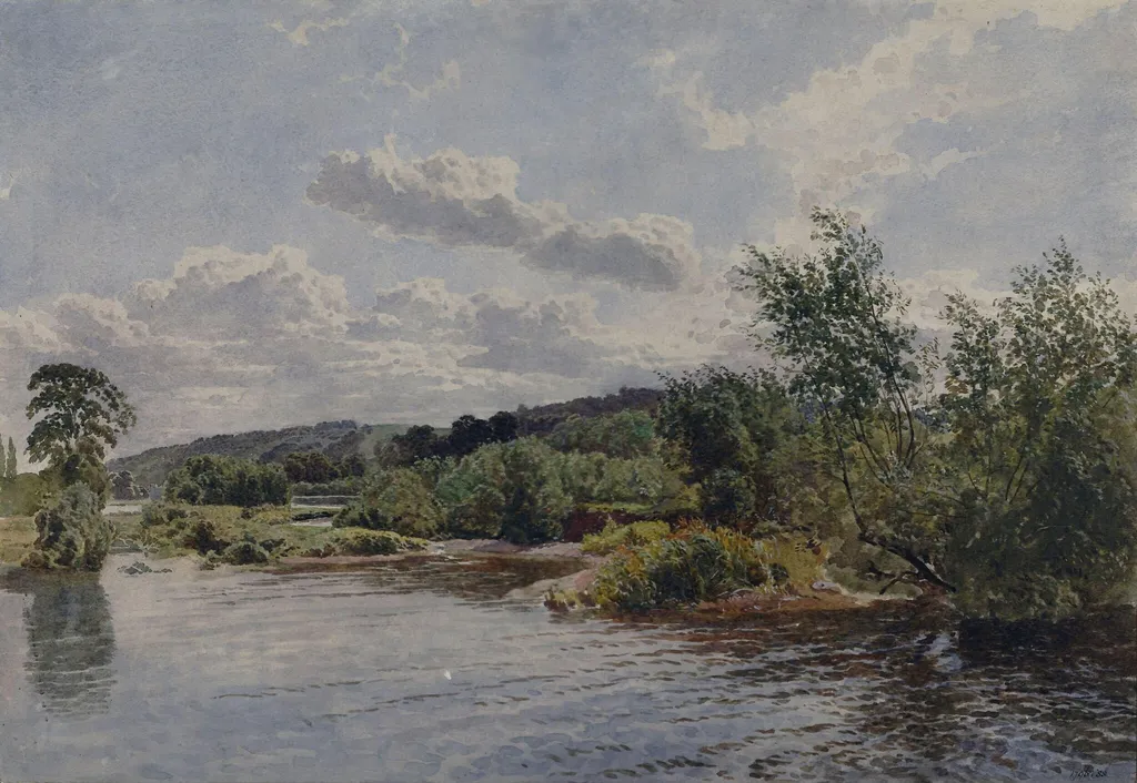 A reach on the Thames, near Goring, by George Haydock Dodgson, watercolor, 1850