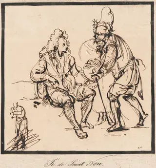 A Gardener and a Gentleman, by Jean-Claude-Richard, Abbé de Saint-Non, ink, 1745