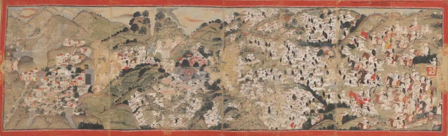 Raja Sansar Chand attacking Kangra Fort, detail