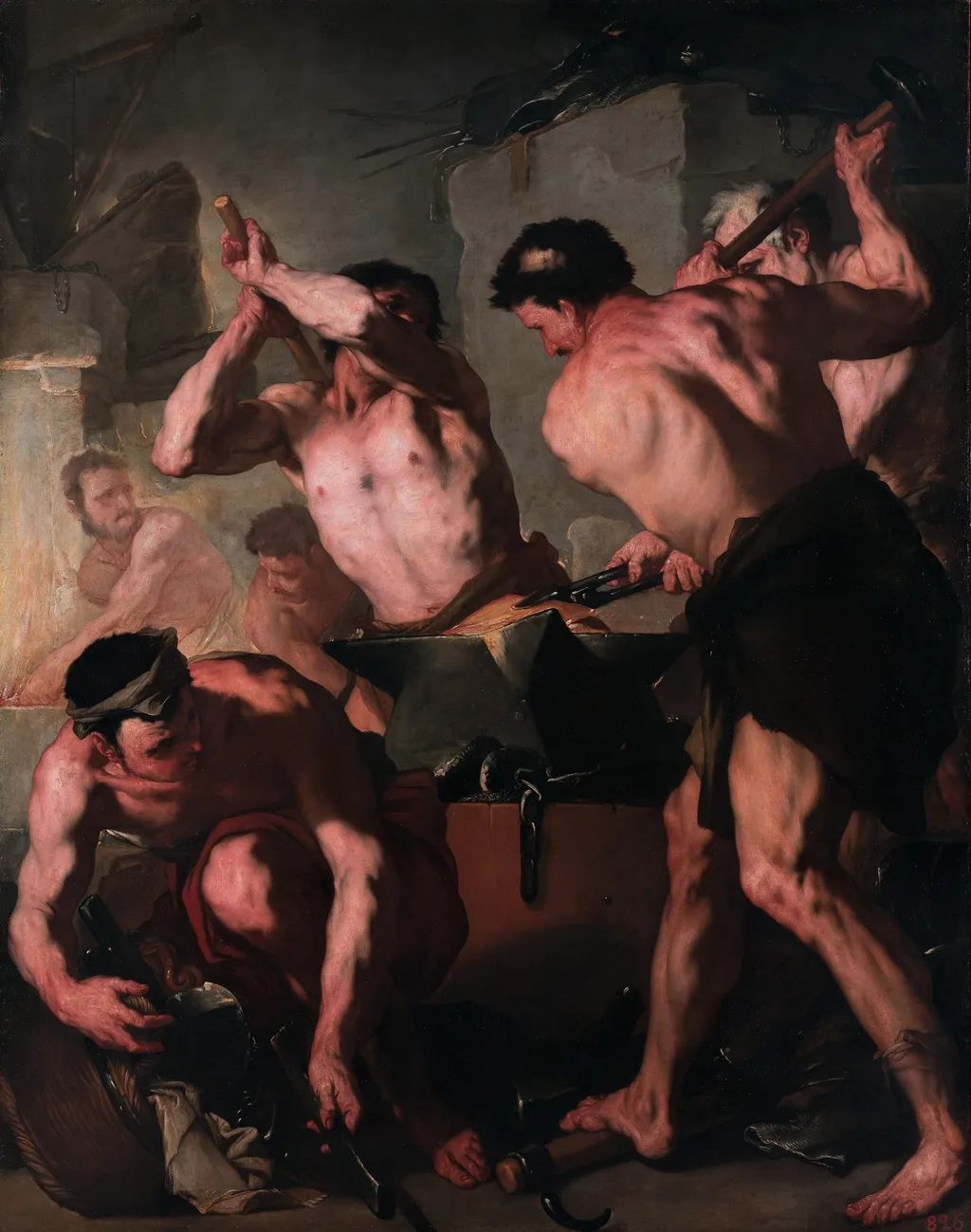 Vulcan's Forge, by Luca Giordano, oil, 1660