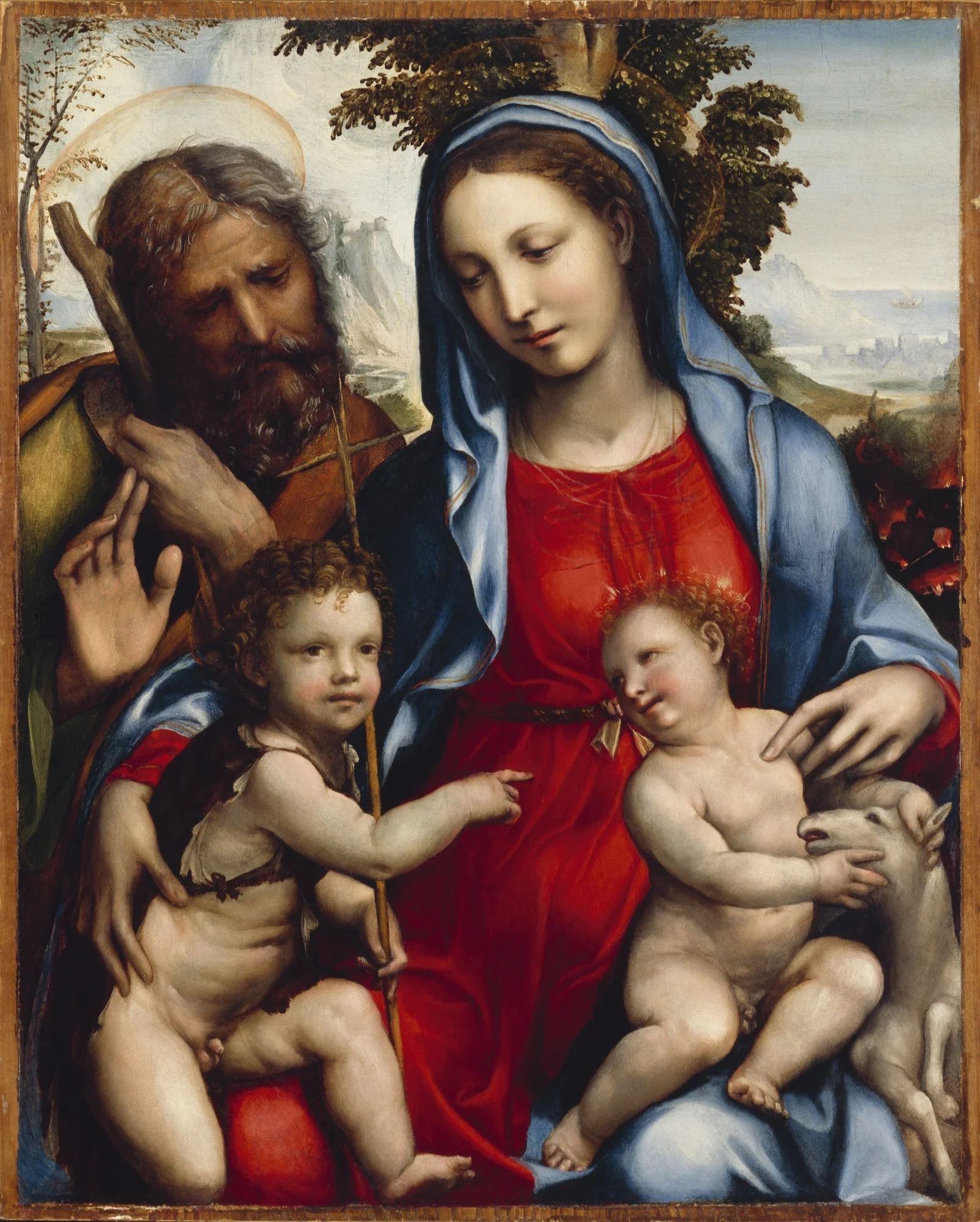 The Holy Family and St. John, detail