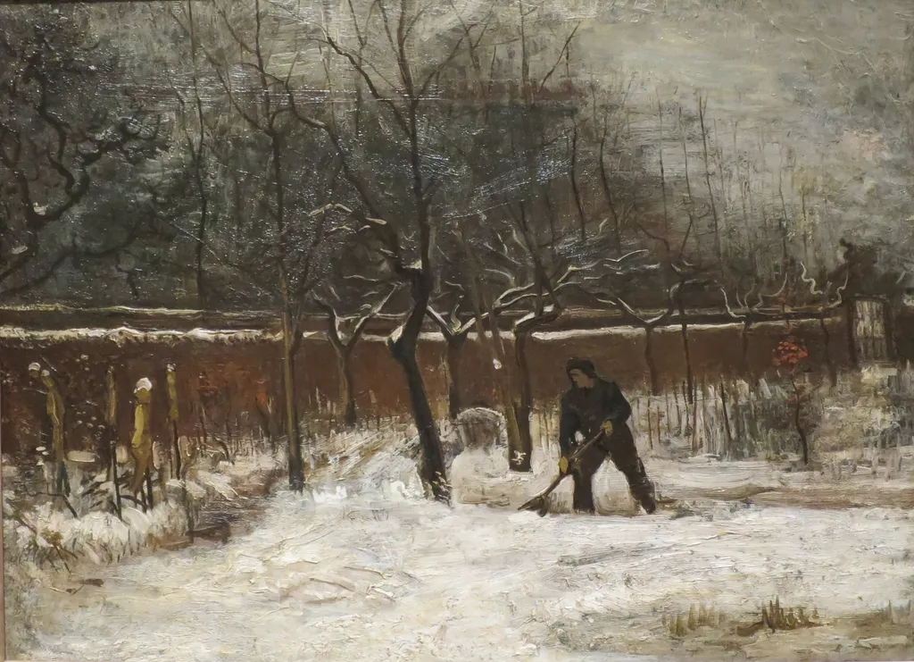 Winter (The Vicarage Garden under Snow), by Vincent van Gogh, oil