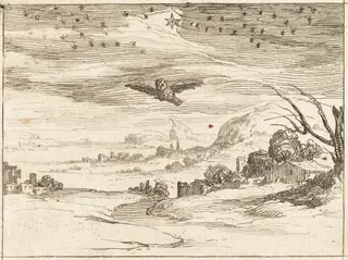 Dawn, by Jacques Callot, ink, 1628