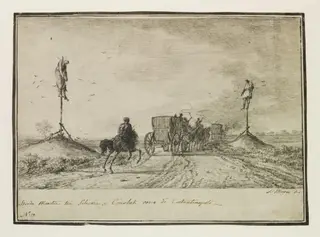 Main road between Silivri and Çorlu, by Luigi Mayer, 1794