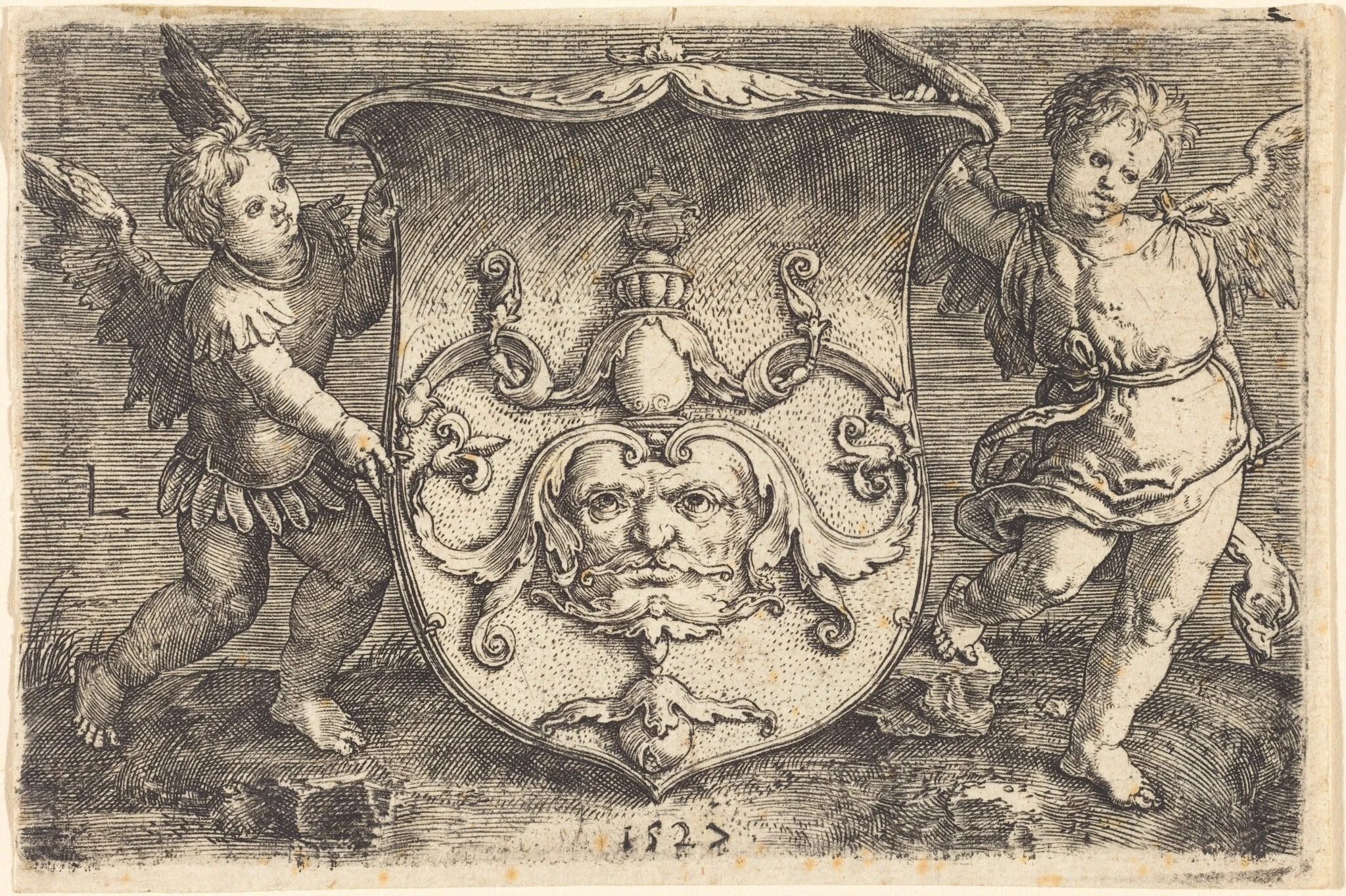 Shield with Mascaron, detail