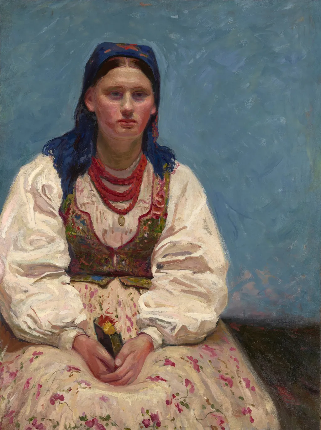 Portrait of Jadwiga Mikołajczykówna, by Stanisław Kamocki, oil, 1900