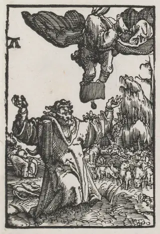 The Fall and Redemption of Man:  The Message of the Angel to Joachim, by Albrecht Altdorfer, 1515