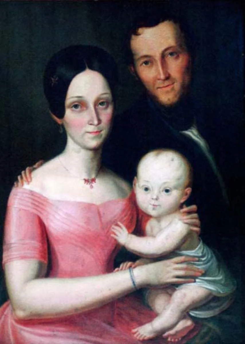 Familie cu copil, detail
