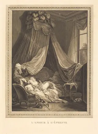 L'Amour à l'épreuve, by Jacques-Firmin Beauvarlet, ink, 1764