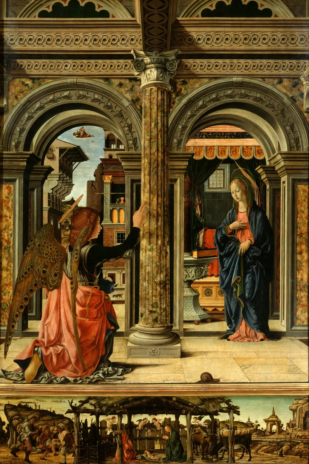 The Annunciation, by Francesco del Cossa, tempera, 1470