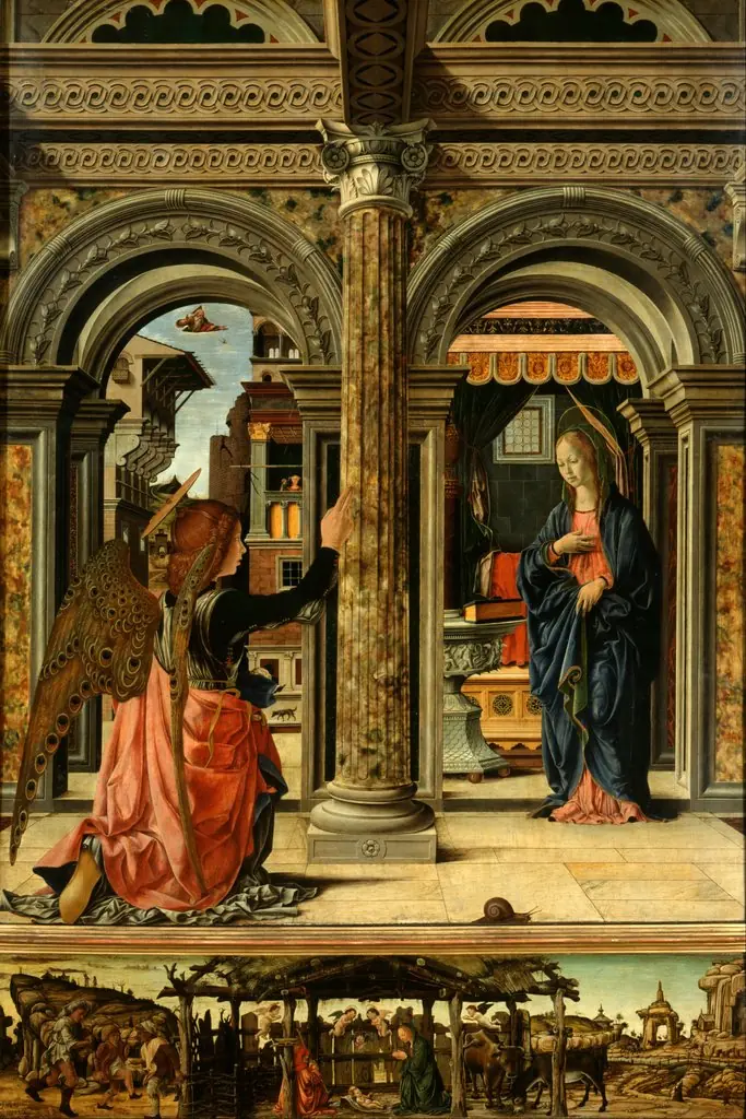 The Annunciation, by Francesco del Cossa, tempera, 1470