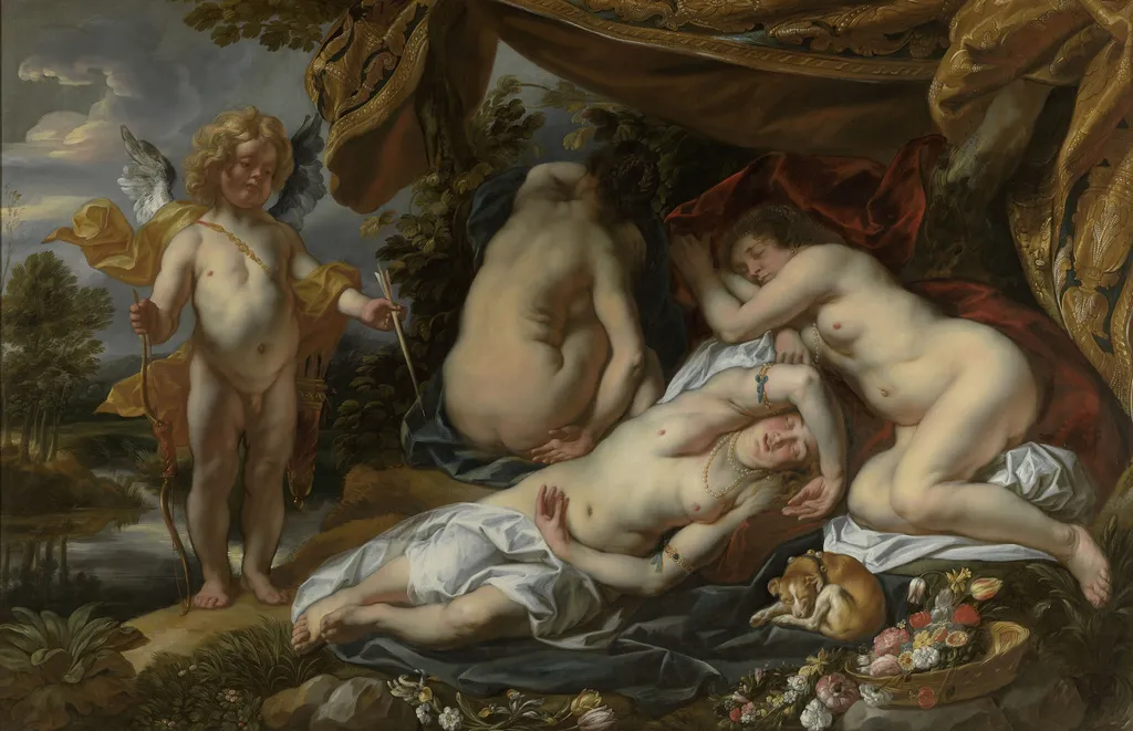 Cupid and Psyche, by Jacob Jordaens, oil, 1650