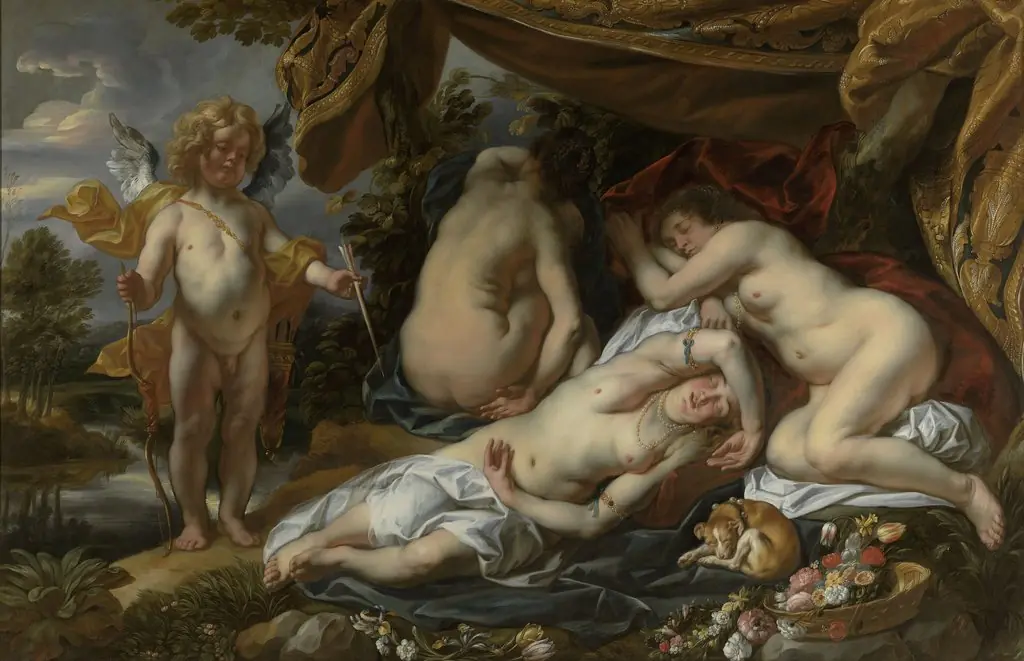 Cupid and Psyche, by Jacob Jordaens, oil, 1650