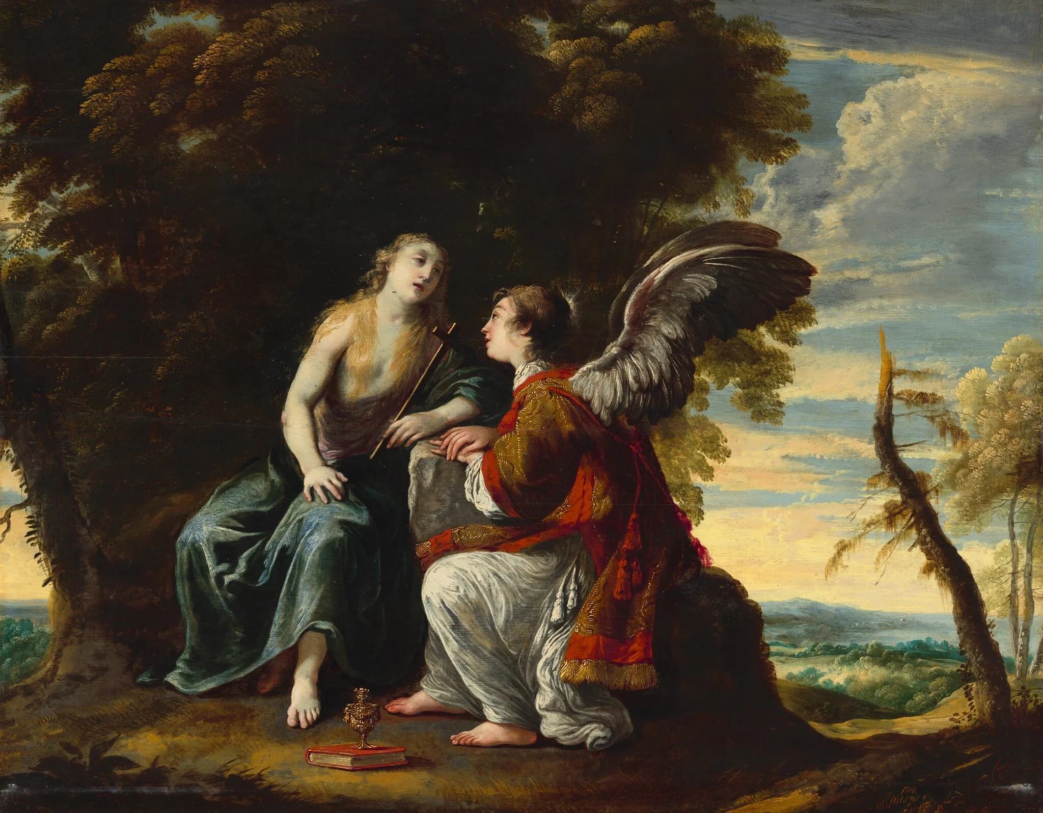 Mary Magdalene Comforted by an Angel, detail
