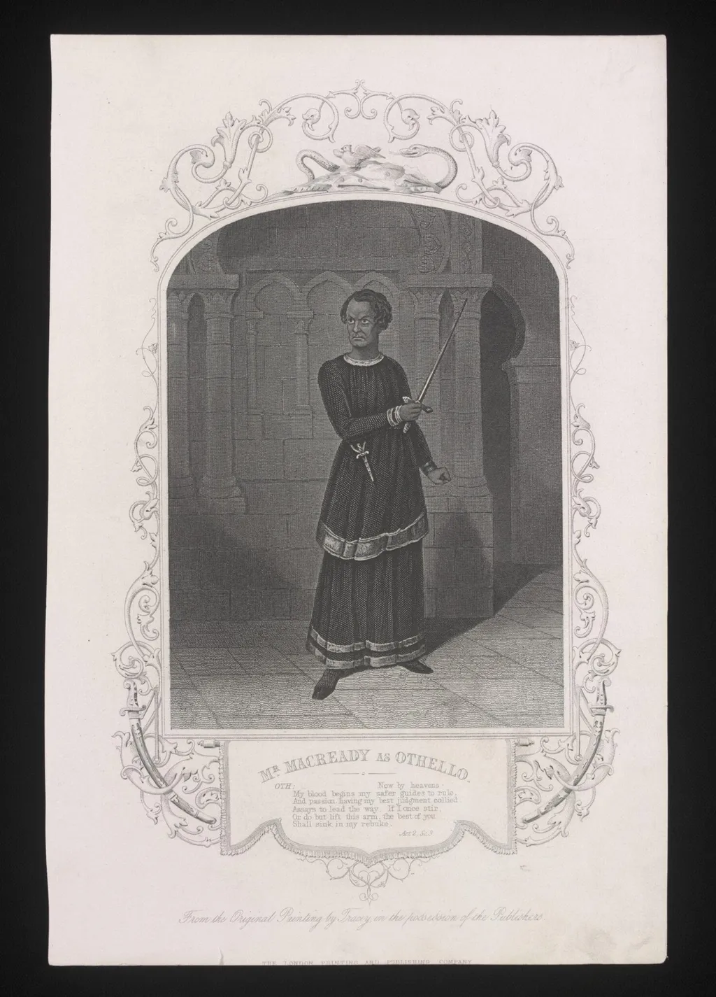 Mr Macready as Othello, by H. Tracey, 1850