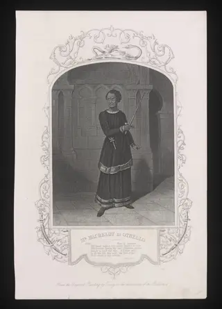 Mr Macready as Othello, by H. Tracey, 1850