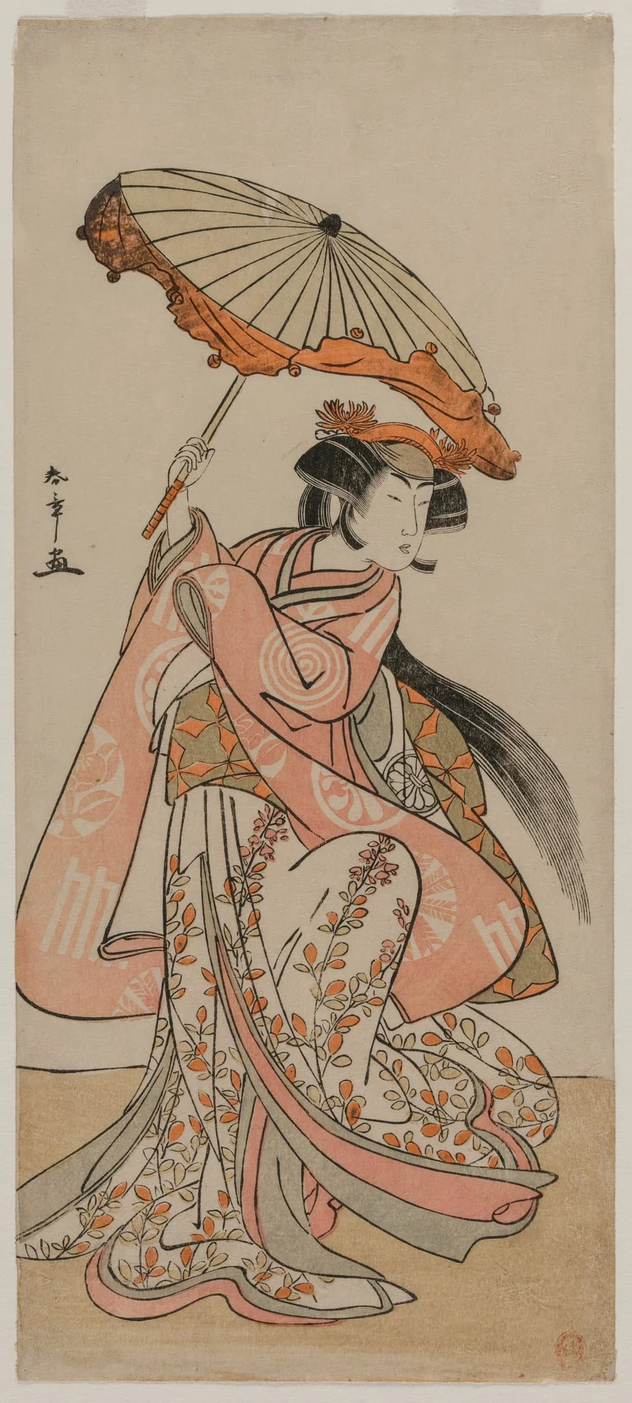 The Actor Segawa Kikunojo II Dancing with a Parasol, detail