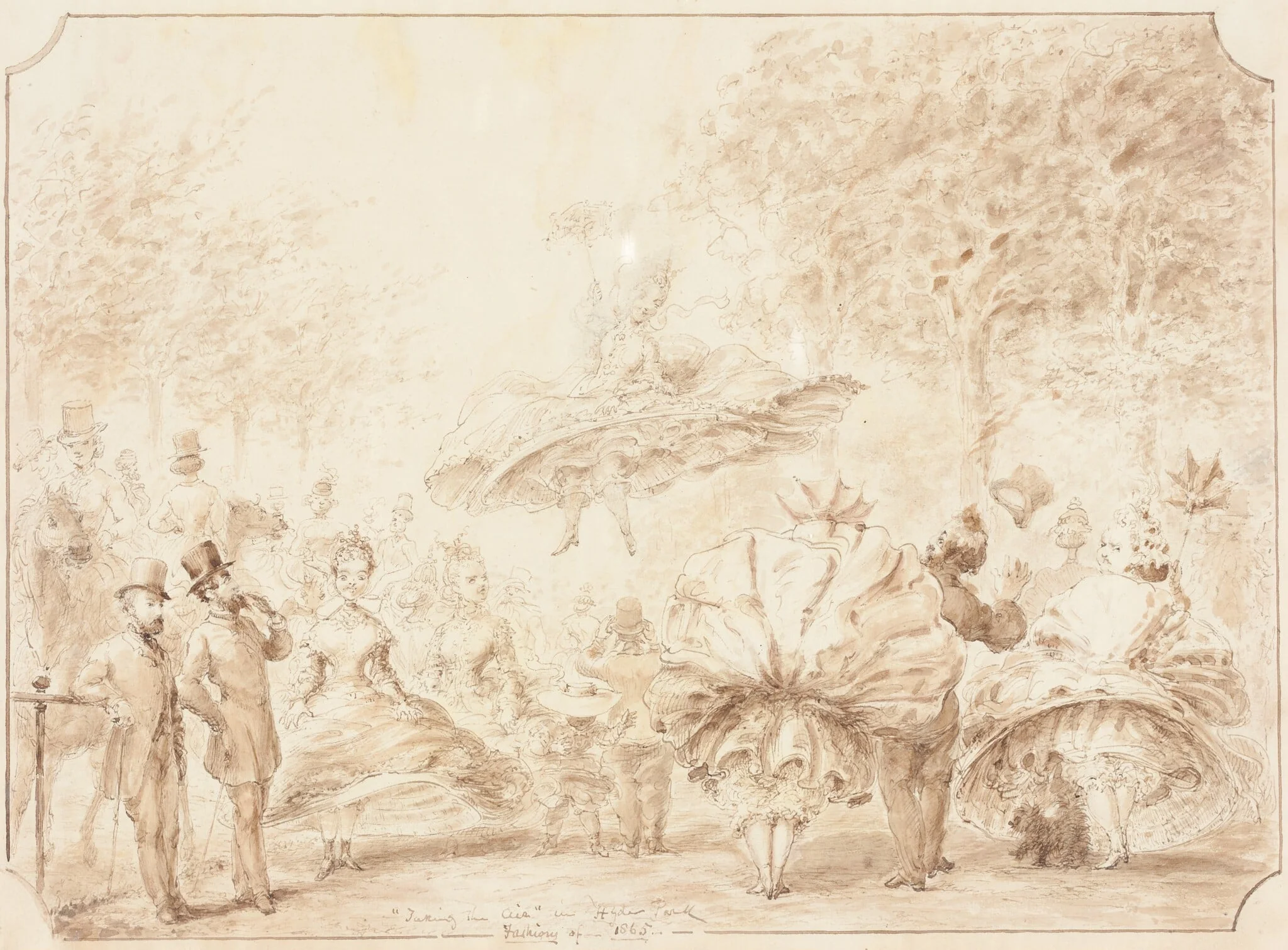 "Taking the Air" in Hyde Park [verso], detail