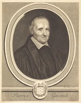 Pierre Gassendi, by Jacques Lubin, ink, 1681