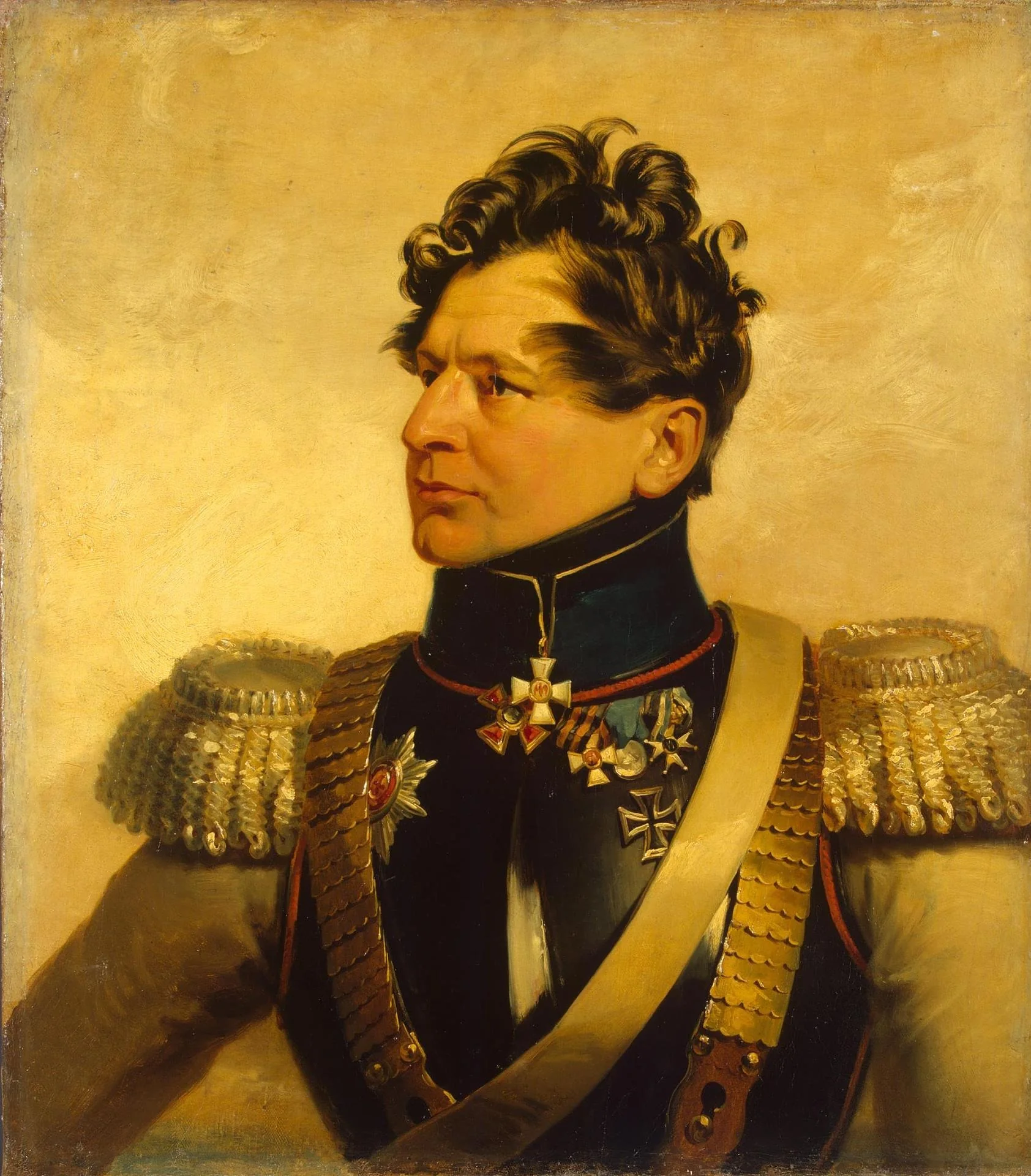 Portrait of Ivan S. Leontyev (1782-1824) (replica of the 1823 portrait), detail