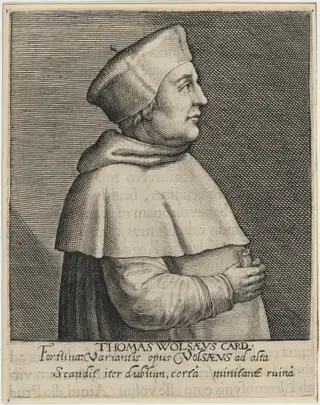 Thomas Wolsey, Cardinal, by Willem de Passe, ink, 1620