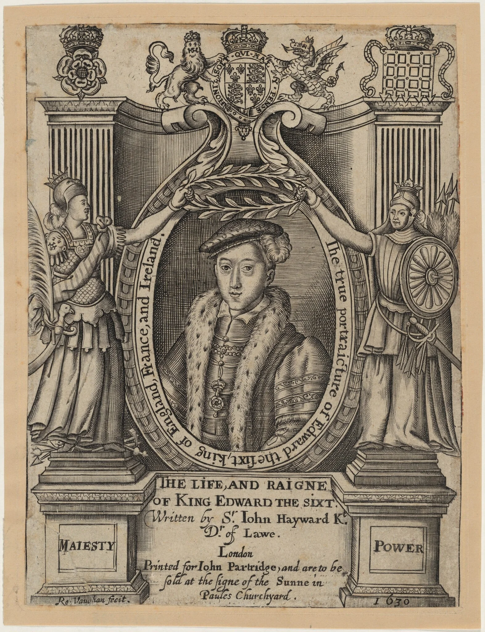 Title Plate to John Hayward, Life and Reigne of King Edward the Sixth, detail