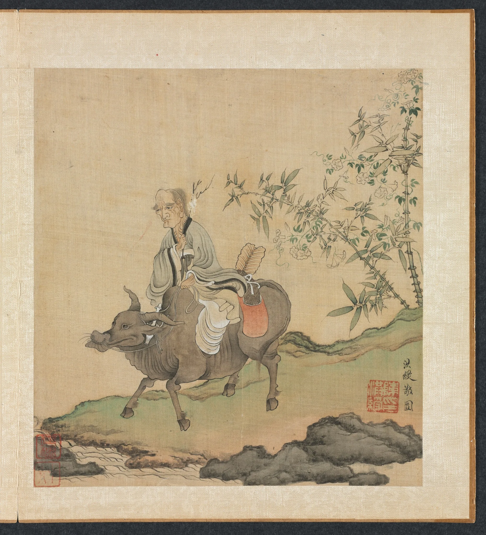 Paintings after Ancient Masters: Laozi Riding an Ox, detail